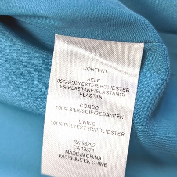 Tibi Dress Women's Size 6 Teal Bell Sleeve Sheath - Picture 7 of 11